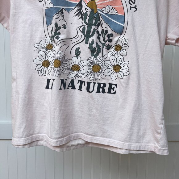 Messy Buns Lazy Days Graphic Tee Daisies Nature Pink Women's Desert Sunset - Picture 4 of 8